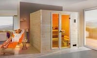 Weka Massivholzsauna Valida Plus Sparset mit Glast&uuml;r und Fenster