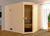 Weka Massivholzsauna Valida Eck 3 mit Glast&uuml;r