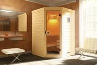Weka Massivholz-Element-Sauna Laukkala 1 mit Glast&uuml;r