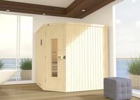 Weka Element-Ecksauna Varberg 3 HT OS mit Massivholzt&uuml;r