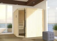 Weka Element-Ecksauna Varberg 3 GT OS mit Glast&uuml;r