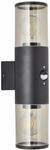 Brilliant LED Au&szlig;en-Wandleuchte Sergioro mit Bewegungsmelder E27 20W Up- &...