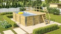 Weka Massivholzpool-Set Carrara 595 Gr. 1 400 x 301 x 116 cm inkl. Sandfilteranlage