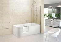 Ottofond Badewanne barrierefrei 180 x 80 cm links wei&szlig;