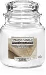 Yankee Candle Duftkerze Mittleres Glas White Linen & Lace 340 g, wei&szlig;