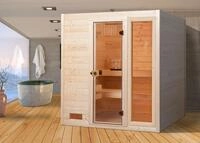 Weka Massivholzsauna Valida 3 mit Glast&uuml;r und Fenster