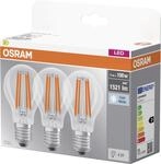 Osram LED Leuchtmittel E27 3er Pack Base Classic 11W klar kaltwei&szlig;