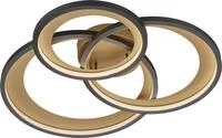 Trio LED Deckenleuchte Granda schwarz/gold warmwei&szlig;