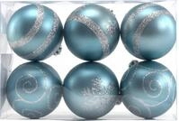 TrendLine Weihnachtskugeln bruchfest, langlebig &Oslash; 6 cm d&auml;mmerungsblau 6 St&uuml;ck