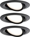 Paulmann LED Einbauleuchte Nova 3er-Set schwarz matt schwenkbar &Oslash; 9,3 cm