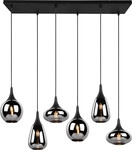 Trio Leuchten LED Pendelleuchte Lumina 6xE14, schwarz, Metall/Glas