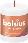 Bolsius Rustik Stumpenkerze wolkiges wei&szlig;, H&ouml;he: 8 cm, &Oslash; 6,8 cm