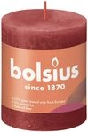 Bolsius Rustik Stumpenkerze zartes rot, H&ouml;he: 8 cm, &Oslash; 6,8 cm