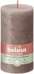 Bolsius Stumpenkerze Rustik Shine Rustikales Taupe 13 cm