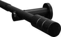 Gardinia Gardinenstangen-Set Kreta 1-Lauf &Oslash; 16-19 mm schwarz-matt 120 cm - 210 cm