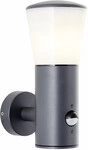 Brilliant LED Au&szlig;en-Wandleuchte Cliffi aluminium mit Bewegungsmelder E27 28 W