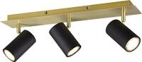 Trio Leuchten 3er Spot Marley schwarz-matt-messing 48 x 9 cm GU10 35 W