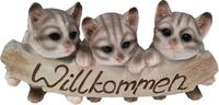 Dekofigur Katzen Willkommen 15 x 25 x 8 cm