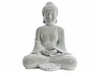 TrendLine Dekofigur Buddha sitzend 23 x 18 cm grau