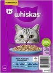 Whiskas Katzennassfutter Adult 24 x 85 g Fischauswahl in Gelee
