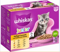 Whiskas Mulitpack Junior Gefl&uuml;gelauswahl in Gelee Katzenfutter 12 x 85 g