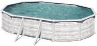 Gre Stahlwandpool Finnlandia oval 500 x 300 x 120 cm Holzdekor wei&szlig;