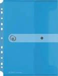herlitz Dokutasche PP A4 transparent mit blau Druckknopfverschluss