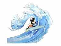 Komar Vlies Fototapete Mickey Surfing 300 x 280 cm