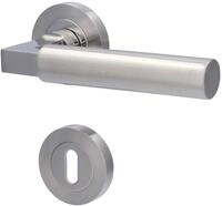 Alpertec BB-Rosettengarnitur Solid 2 Edelstahl silber rund