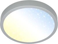 Briloner LED Deckenleuchte Runa &Oslash; 28 cm silber Sternencover CCT