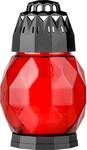 Bolsius Grablaterne Diamond aus Glas rot 178/108 mm