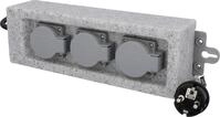 Unitec Steckdosenleiste 3-fach 1,5m f&uuml;r Au&szlig;en, granitoptik