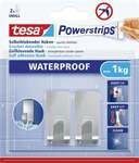 tesa Powerstrips Haken Small Waterproof rechteckig, Edelstahl