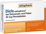 ratiopharm GmbH Diclo-Ratiopharm bei Schmerzen u.Fieber 25 mg FTA 20 St 14170042_DBA