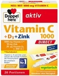 Queisser Pharma GmbH & Co. KG Doppelherz Vitamin C 1000+D3+Zink Direct Pellets 20 St