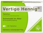 HENNIG ARZNEIMITTEL GmbH & Co. KG Vertigo Hennig Tabletten 100 St 02161569_DBA