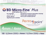 Diaprax GmbH BD Micro-Fine+ Pen-Nadeln 0,23x4 mm 32 G 100 St 10044010_DBA