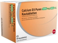 PUREN Pharma GmbH & Co. KG Calcium D3 Puren 1000 mg/880 I.e. Kautabletten 90 St