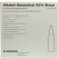 B. Braun Melsungen AG Alkohol 95% Infusionsl&ouml;sungskonzentrat 10X20 ml 03837980_DBA
