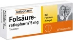 ratiopharm GmbH Fols&auml;ure-Ratiopharm 5 mg Tabletten 20 St 03971365_DBA