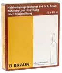 B. Braun Melsungen AG Natriumhydrogencarbonat B.Braun 8,4% Glas 5X20 ml 09717685_DBA