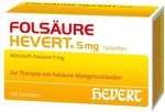 Hevert-Arzneimittel GmbH & Co. KG Fols&auml;ure Hevert 5 mg Tabletten 100 St 18293103_DBA