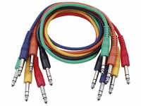 DAP-Audio DAP FL12 - 6 farbige Patch Kabel 6,3mm Stereo Klinke, 60cm