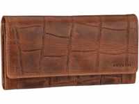 Bugatti Nevio Ladies Long Wallet With Flap in Cognac (0.7 Liter), Geldbörse