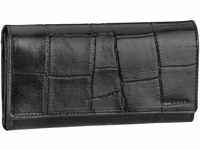 Bugatti Nevio Ladies Long Wallet With Flap in Schwarz (0.7 Liter), Geldbörse