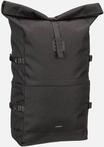 Sandqvist - Icon BP L Black/Black Leather - Rolltop Rucksack , 26 l