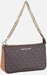 Michael Kors - Jet Set Medium Chain Pouchette Lux MK Signature Brown -...