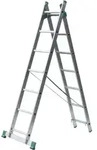Hanse Lifter Aluminium Mehrzweck-Kombileiter mit Treppenfunktion 2x11 Stufen