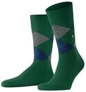 Burlington Tagessocke Crew King SO (Argyle-Muster) #23 dunkelgr&uuml;n Herren - 1 Paar