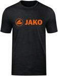 JAKO Freizeit-Tshirt Promo (Bio-Baumwolle) schwarzmeliert/orange Herren